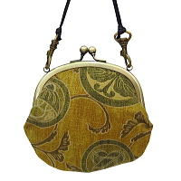 ガマ口 小銭入れ 家紋唐草（カラシ）